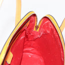 CELINE Hand Bag Leather Yellow Gold Auth gh1094-19