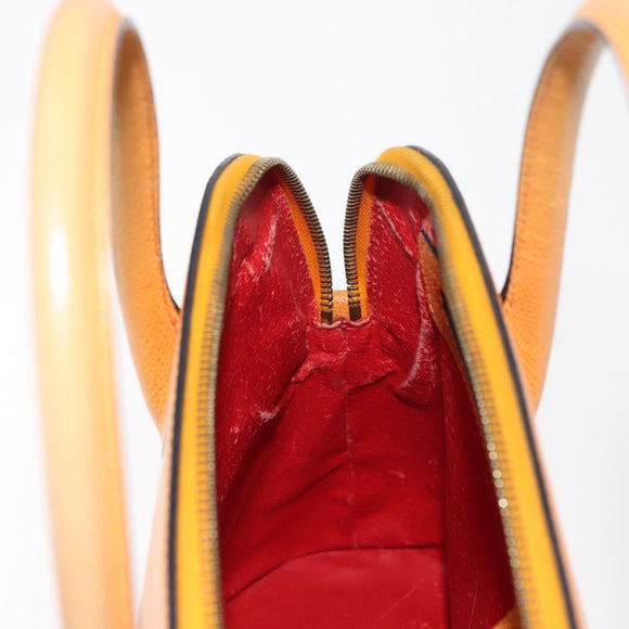 CELINE Hand Bag Leather Yellow Gold Auth gh1094