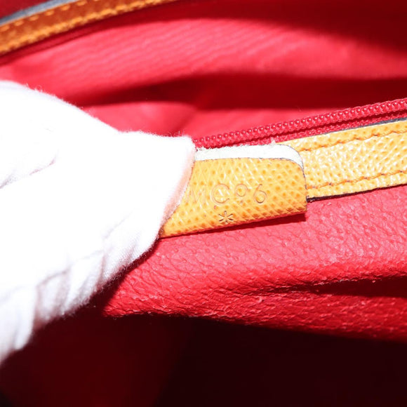 CELINE Hand Bag Leather Yellow Gold Auth gh1094