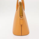 CELINE Hand Bag Leather Yellow Gold Auth gh1094-4