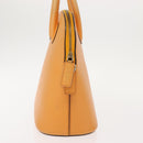 CELINE Hand Bag Leather Yellow Gold Auth gh1094-5