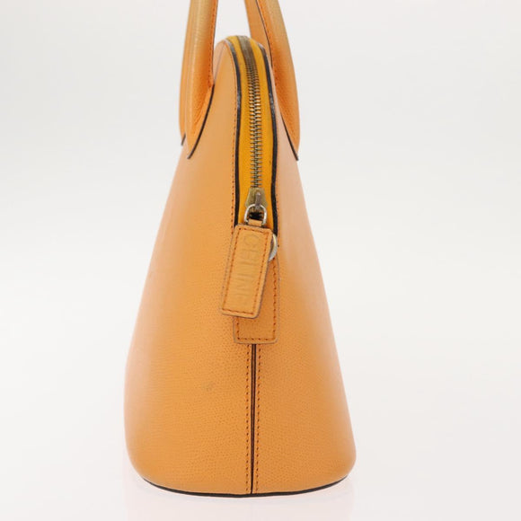 CELINE Hand Bag Leather Yellow Gold Auth gh1094