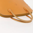 CELINE Hand Bag Leather Yellow Gold Auth gh1094-7