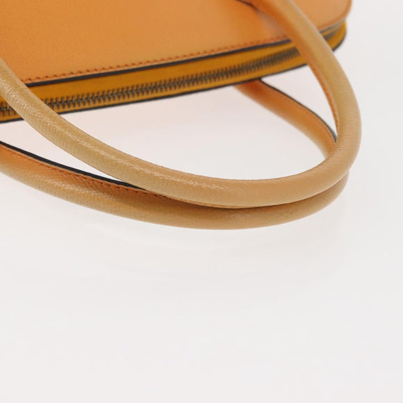 CELINE Hand Bag Leather Yellow Gold Auth gh1094