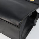 CELINE Hand Bag Leather 2way Black Gold Auth gh1095-9