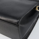 CELINE Hand Bag Leather 2way Black Gold Auth gh1095-15