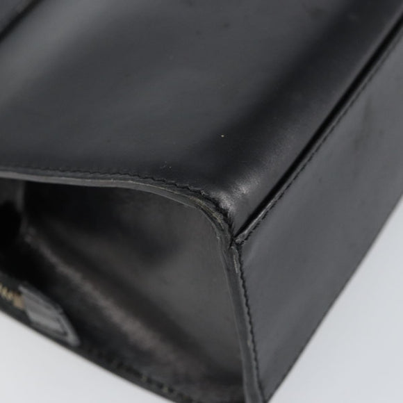 CELINE Hand Bag Leather 2way Black Gold Auth gh1095
