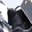 CELINE Hand Bag Leather 2way Black Gold Auth gh1095-17
