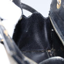 CELINE Hand Bag Leather 2way Black Gold Auth gh1095-18