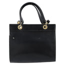 CELINE Hand Bag Leather 2way Black Gold Auth gh1095-13