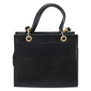 CELINE Hand Bag Leather 2way Black Gold Auth gh1095-2