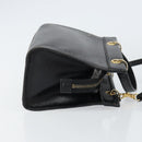CELINE Hand Bag Leather 2way Black Gold Auth gh1095-3