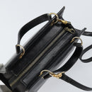 CELINE Hand Bag Leather 2way Black Gold Auth gh1095-6