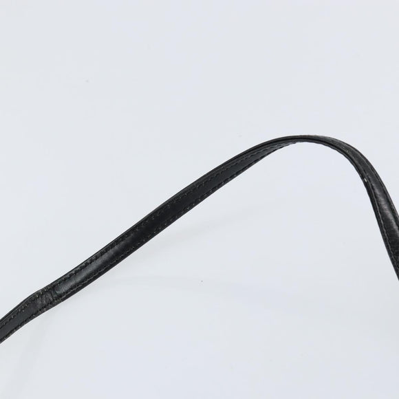 CELINE Hand Bag Leather 2way Black Gold Auth gh1095