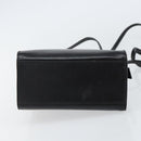 CELINE Hand Bag Leather 2way Black Gold Auth gh1095-5