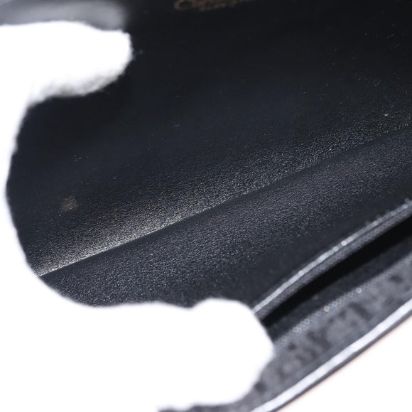 Christian Dior Trotter Canvas Chain Shoulder Bag Black Gold Auth gh1096