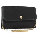 Christian Dior Trotter Canvas Chain Shoulder Bag Black Gold Auth gh1096-1