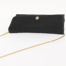 Christian Dior Trotter Canvas Chain Shoulder Bag Black Gold Auth gh1096-6