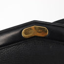 Christian Dior Shoulder Bag Leather Black Gold Auth gh1097-17