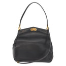 Christian Dior Shoulder Bag Leather Black Gold Auth gh1097-13