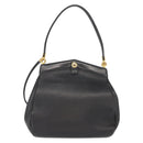 Christian Dior Shoulder Bag Leather Black Gold Auth gh1097-2