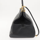 Christian Dior Shoulder Bag Leather Black Gold Auth gh1097-4