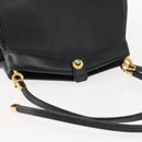 Christian Dior Shoulder Bag Leather Black Gold Auth gh1097-6