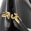 Christian Dior Shoulder Bag Leather Black Gold Auth gh1097-9