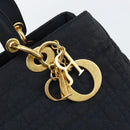 Christian Dior Canage Hand Bag Nylon Navy Gold Auth gh1098-17