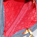 Christian Dior Canage Hand Bag Nylon Navy Gold Auth gh1098-11