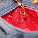 Christian Dior Canage Hand Bag Nylon Navy Gold Auth gh1098-19