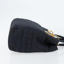 Christian Dior Canage Hand Bag Nylon Navy Gold Auth gh1098-3
