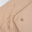 Christian Dior Canage Tote Bag Coated Canvas Pink Gold Auth gh1099-14