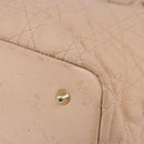 Christian Dior Canage Tote Bag Coated Canvas Pink Gold Auth gh1099-15