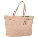 Christian Dior Canage Tote Bag Coated Canvas Pink Gold Auth gh1099-13