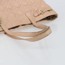 Christian Dior Canage Tote Bag Coated Canvas Pink Gold Auth gh1099-7