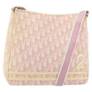 Christian Dior Trotter Canvas Shoulder Bag PVC Pink Silver Auth gh1100-1