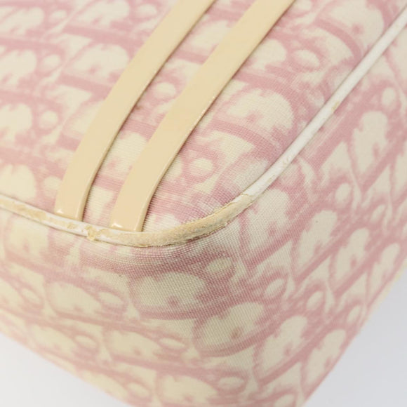 Christian Dior Trotter Canvas Shoulder Bag PVC Pink Silver Auth gh1100