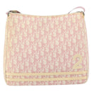 Christian Dior Trotter Canvas Shoulder Bag PVC Pink Silver Auth gh1100-13