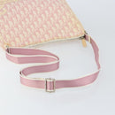 Christian Dior Trotter Canvas Shoulder Bag PVC Pink Silver Auth gh1100-7