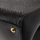 Salvatore Ferragamo Vala Chain Tote Bag Leather Black Gold Auth gh1102-16