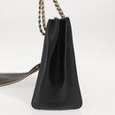 Salvatore Ferragamo Vala Chain Tote Bag Leather Black Gold Auth gh1102-3