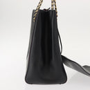Salvatore Ferragamo Vala Chain Tote Bag Leather Black Gold Auth gh1102-4