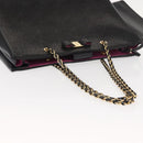 Salvatore Ferragamo Vala Chain Tote Bag Leather Black Gold Auth gh1102-6