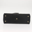 Salvatore Ferragamo Vala Chain Tote Bag Leather Black Gold Auth gh1102-5