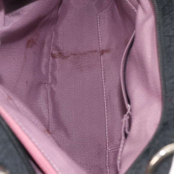 Salvatore Ferragamo Gancini Tote Bag Canvas Black Silver Auth gh1104