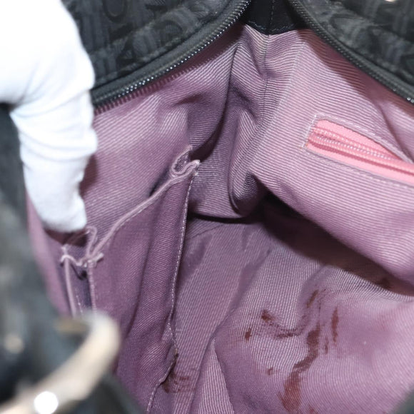 Salvatore Ferragamo Gancini Tote Bag Canvas Black Silver Auth gh1104