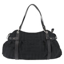 Salvatore Ferragamo Gancini Tote Bag Canvas Black Silver Auth gh1104-3