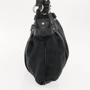 Salvatore Ferragamo Gancini Tote Bag Canvas Black Silver Auth gh1104-4