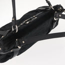 Salvatore Ferragamo Gancini Tote Bag Canvas Black Silver Auth gh1104-6